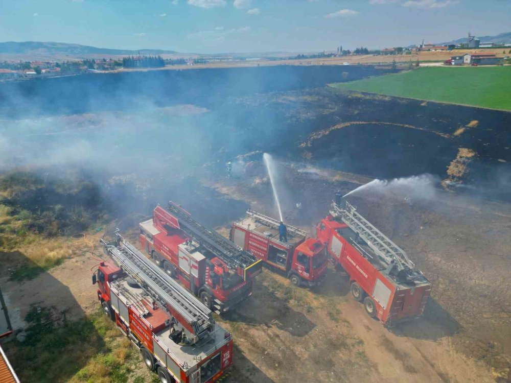 Bolvadin’de Korkutan Yangın: 45 Dekar Buğday Kül Oldu