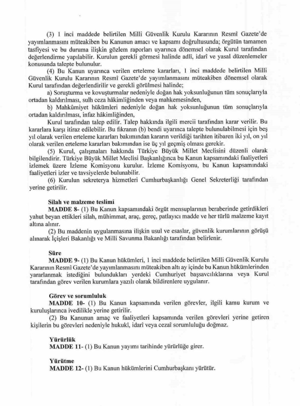 Çerçeve yasa detayları belli oldu