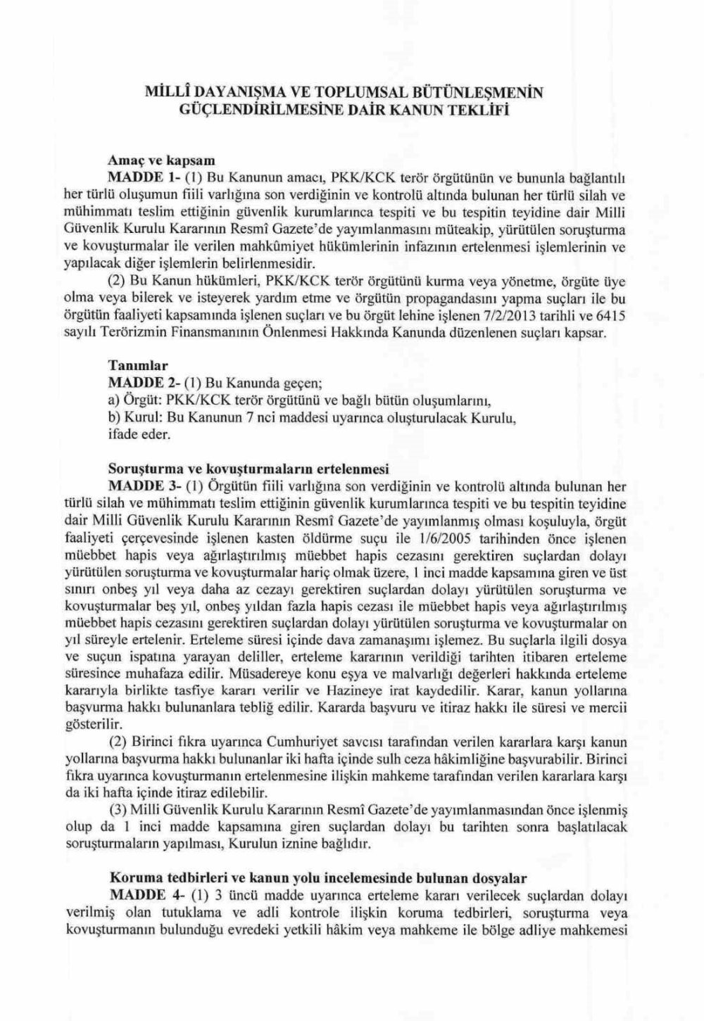 Çerçeve yasa detayları belli oldu