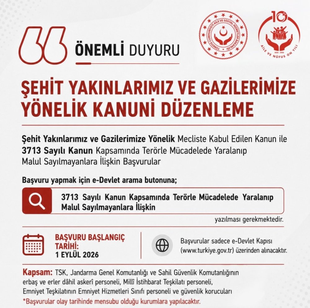 Malul Sayılmayan Gazilere Müjde: e-Devlet Başvuru Süreci Başlıyor