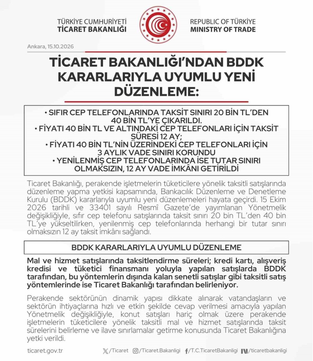 Cep telefonu taksitlerine yeni düzenleme! O telefonlar 12 taksit