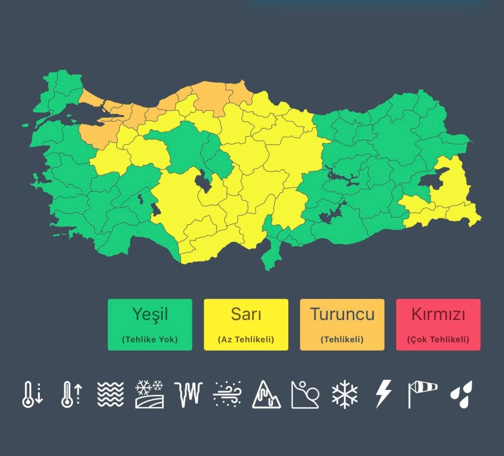 Bakan Kurum'dan 10 il için turuncu, 26 il için sarı kodlu uyarı