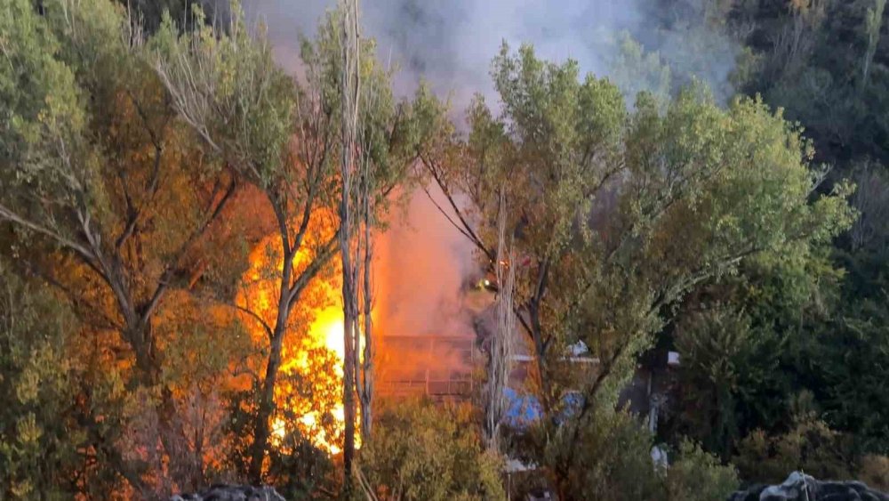 Bağ evinde yangın! Piknik tüpü bomba gibi patladı