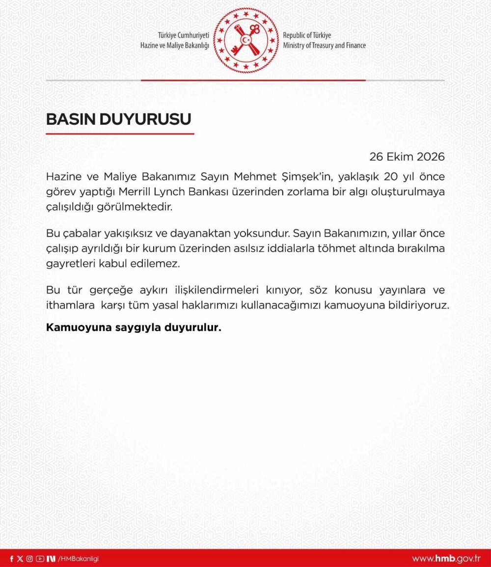 Bakan Şimşek’e Yönelik İddialara Bakanlıktan Yalanlama