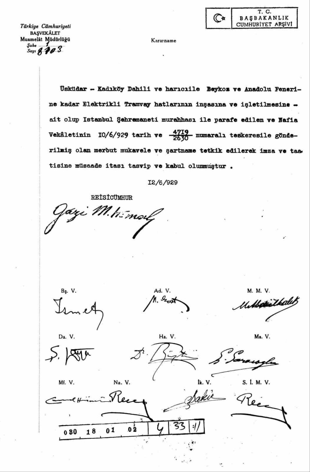 Atatürk’ün 1929’da imzaladığı tramvay projesi gün yüzüne çıktı