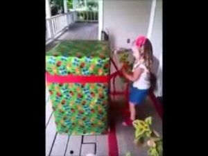 İki yıldır görmediği babası hediye paketinden çıkınca