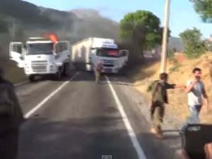 PKK’lı teröristler 3 aracı işte böyle yaktı ! O anlar kamerada