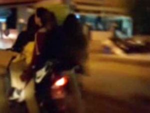 Kız öğrencilerin elektrikli bisikletle ölüm oyunu