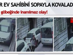 İstanbul'da hırsız ev sahibini kovaladı