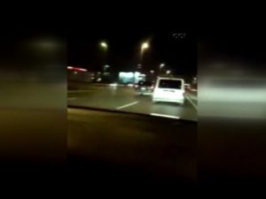 Trafikte makas atıp yürekleri ağza getirdi