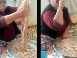 Mumbar dolması yapan kadından Nusret takliti