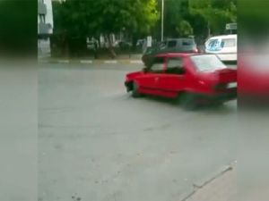 Hastane önünde ‘drift’ yapan trafik magandası kamerada