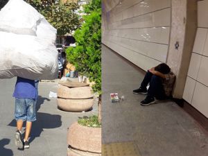 Yürek burkan görüntüler! Herkes okula onlar işe