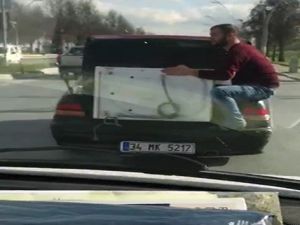 Bagajda çamaşır makinesiyle akıl almaz yolculuk kamerada