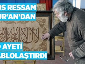 Kur'an-ı Kerim'den 20 ayeti tablolaştırdı