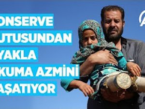 Konserve kutusundan ayak​la okuma azmini yaşatıyor