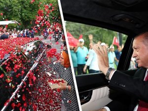 Yollarına güller serildi