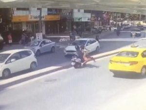 İstanbul’da kadının kafatasının kırıldığı feci kaza kamerada