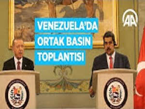 Erdoğan ve Maduro'dan Venezuela'da ortak basın toplantısı