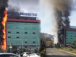 Trabzon'da özel bir üniversitede yangın