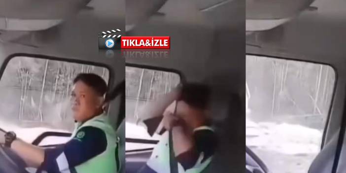 Madende toprak kayması kamerada