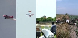 Gösteri uçağı böyle düştü: